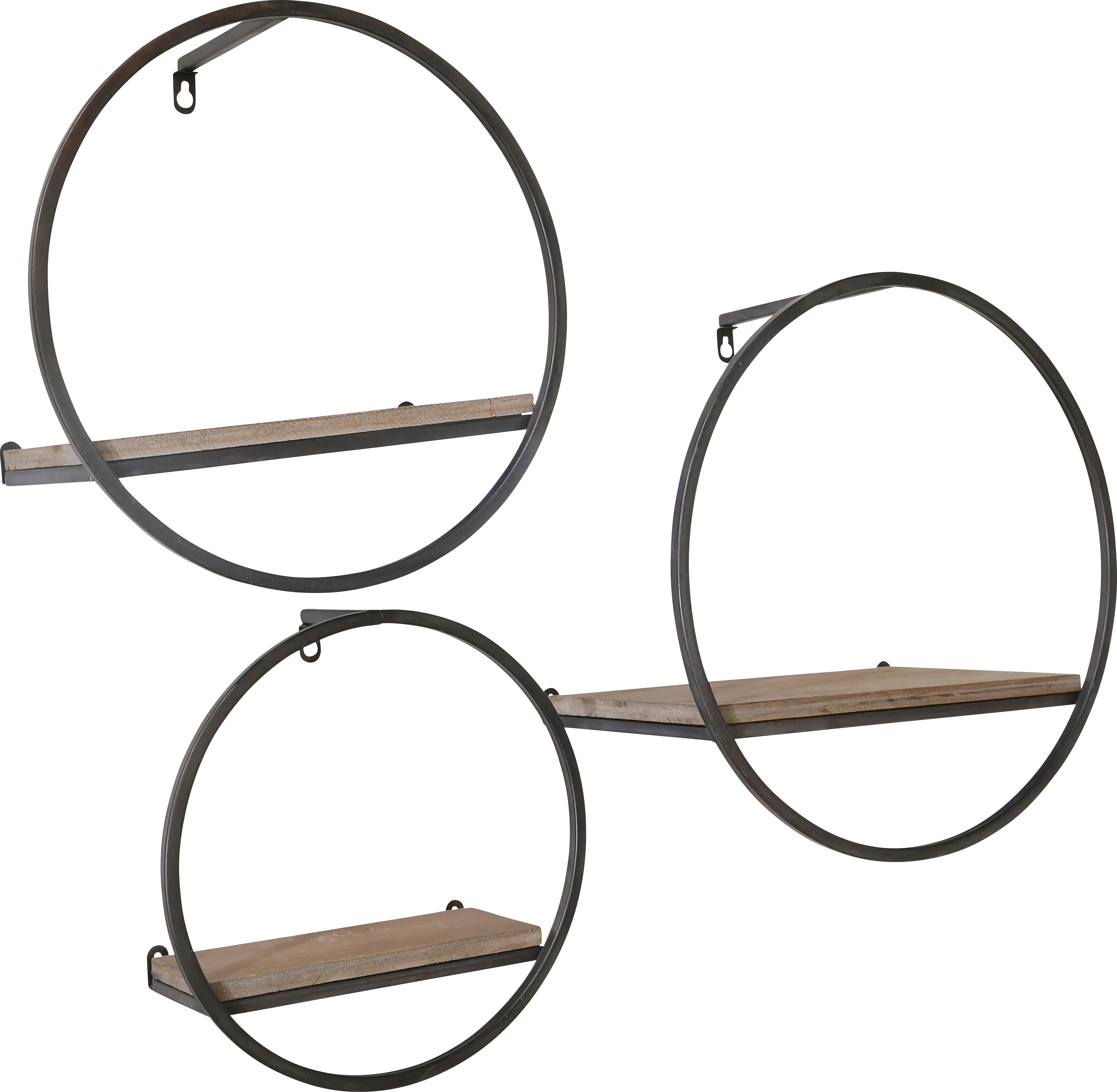 Olearry Brown Wall Shelf, Set of 3 - Thumbnail - Image 1