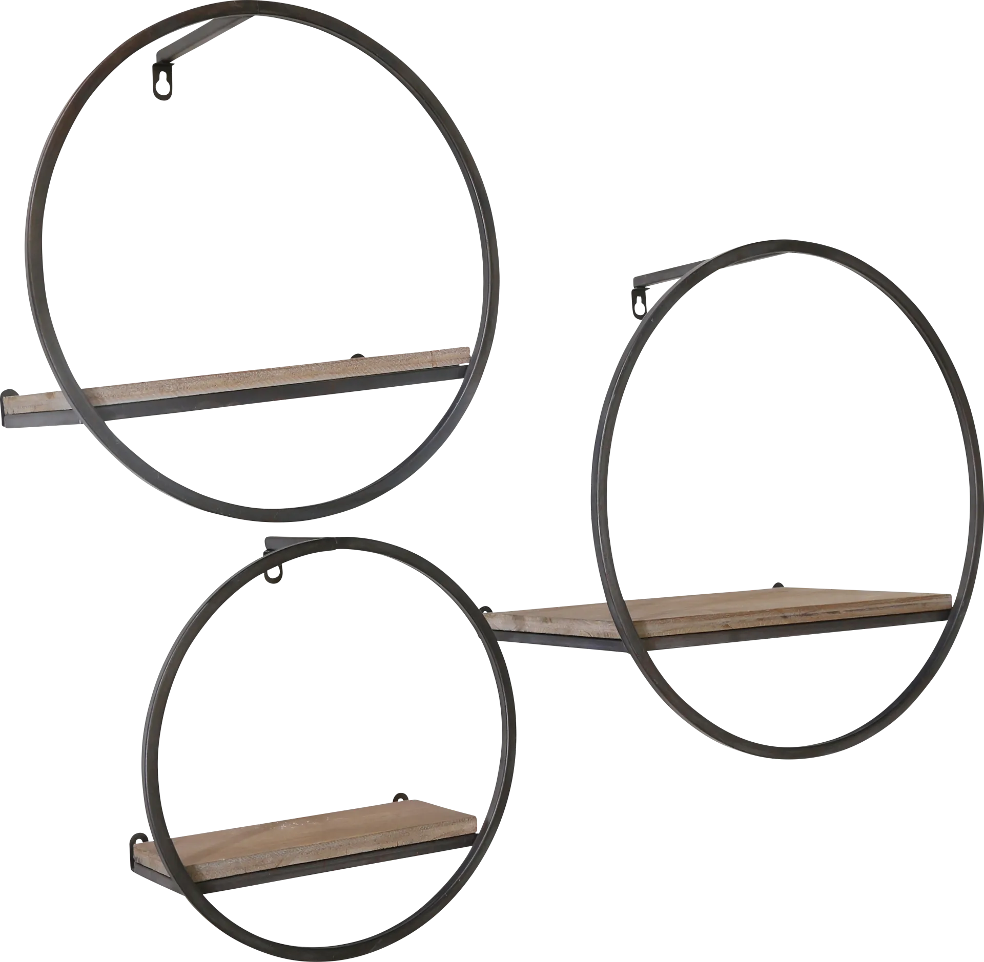 Olearry Brown Wall Shelf, Set of 3 - Image 1