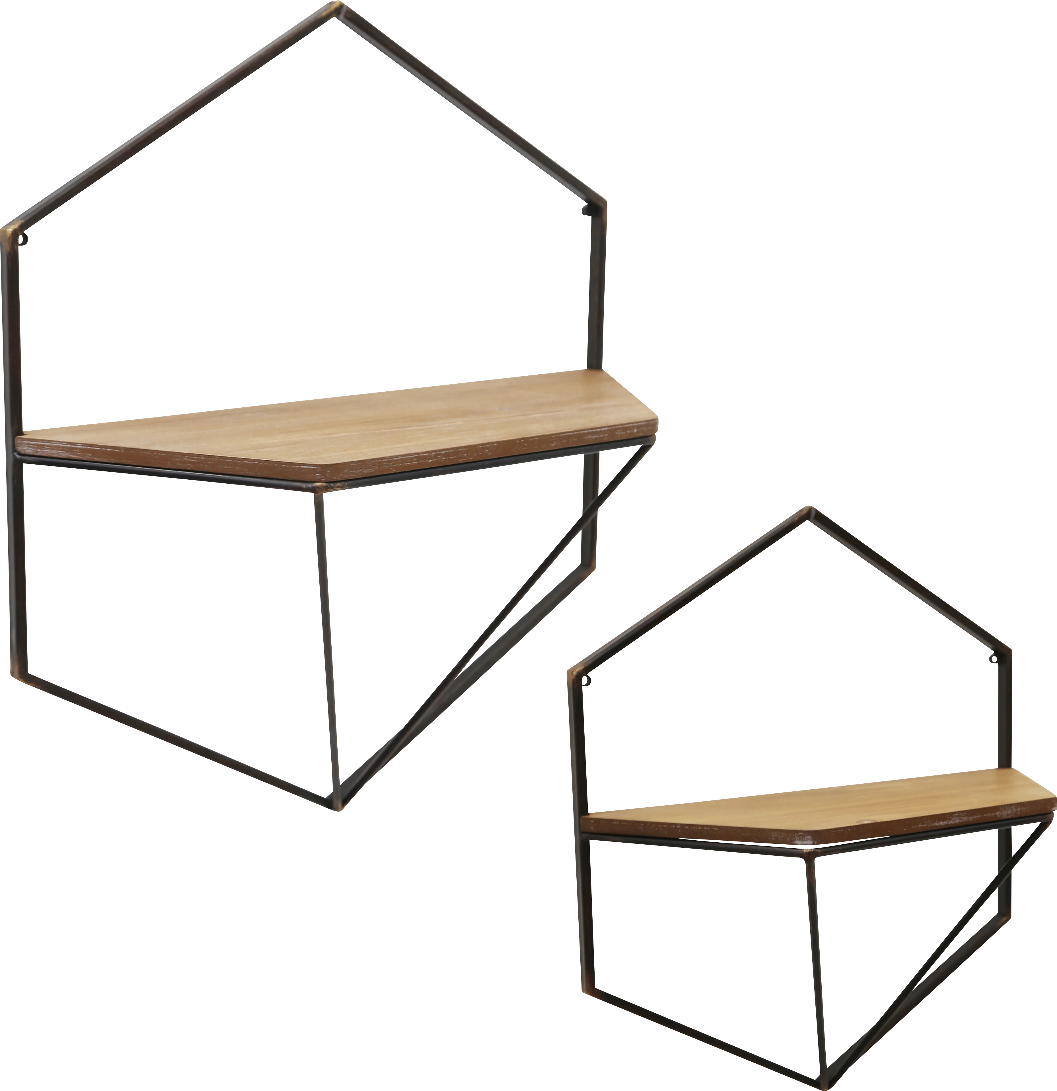 Lynndhurst Brown Wall Shelf, Set of 2 - Thumbnail - Image 1