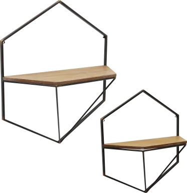 Lynndhurst Brown Wall Shelf, Set of 2