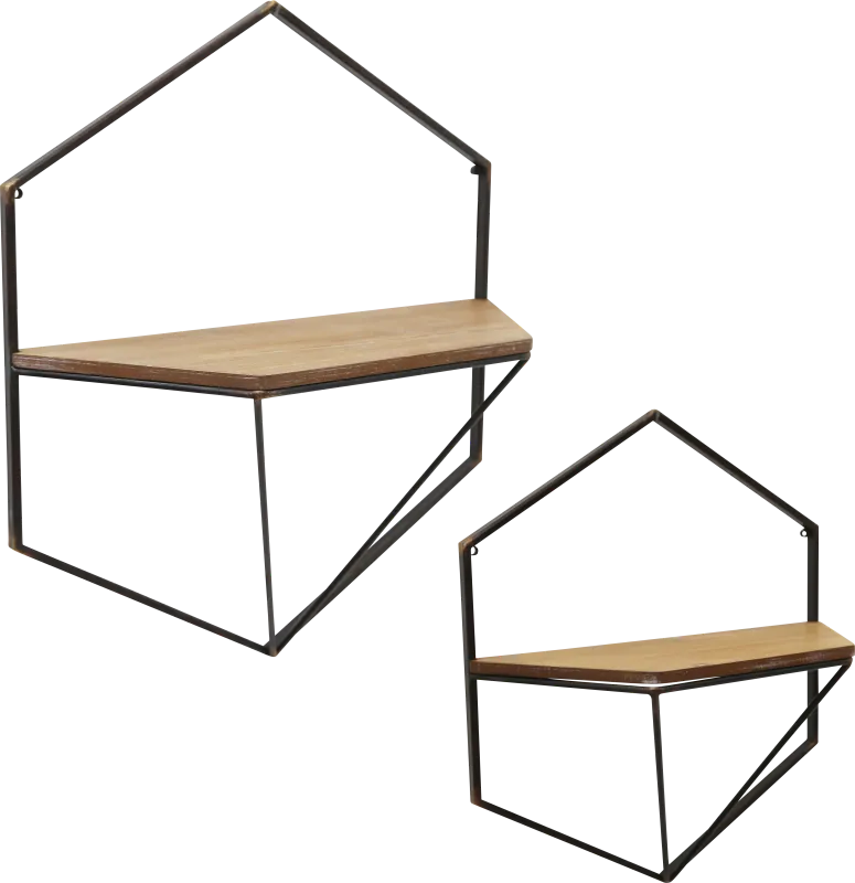Lynndhurst Brown Wall Shelf, Set of 2