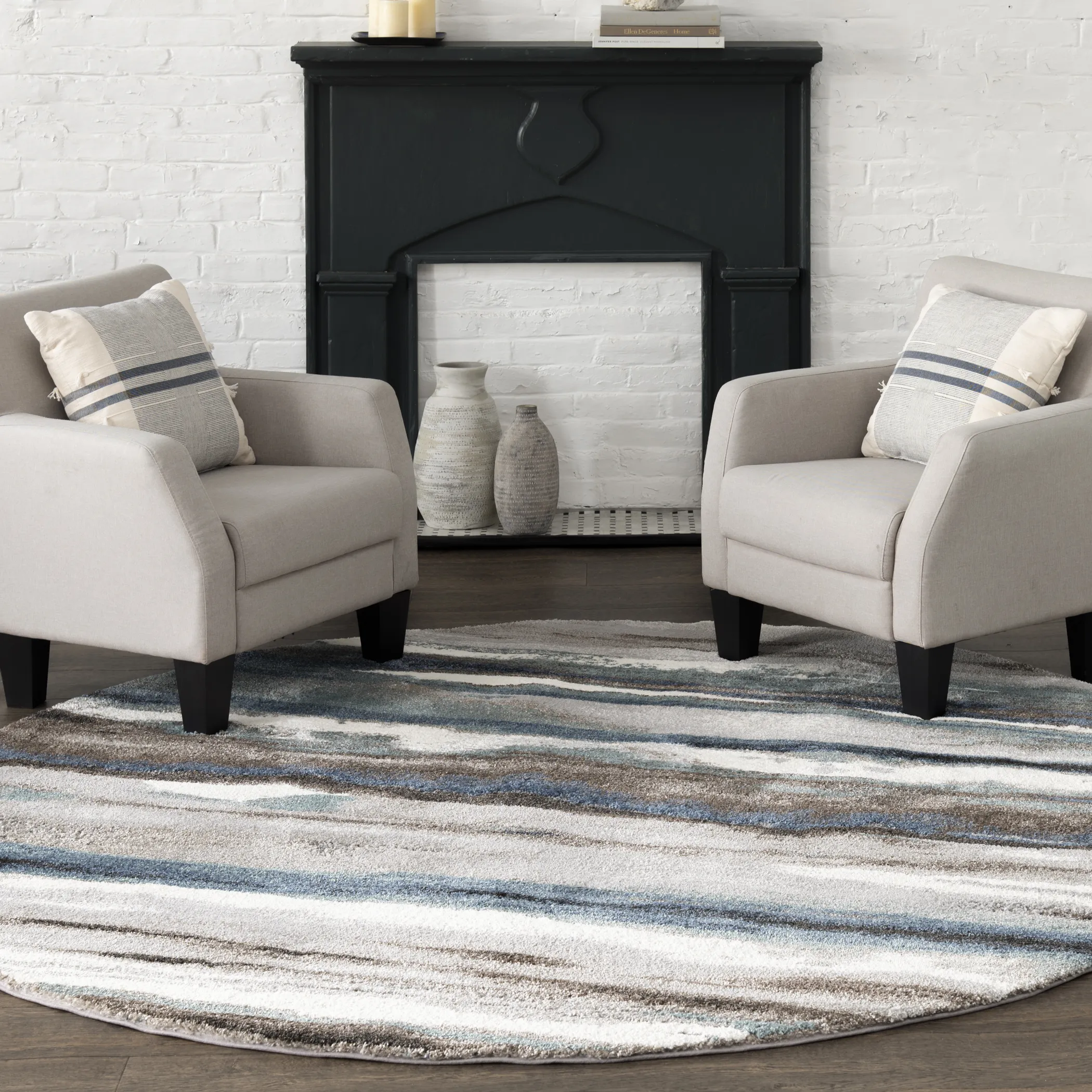 Fairen Multi 7'8 Round Rug - Thumbnail - Image 2