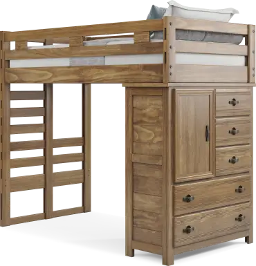 Kids Creekside 2.0 Chestnut Twin Loft with Chest