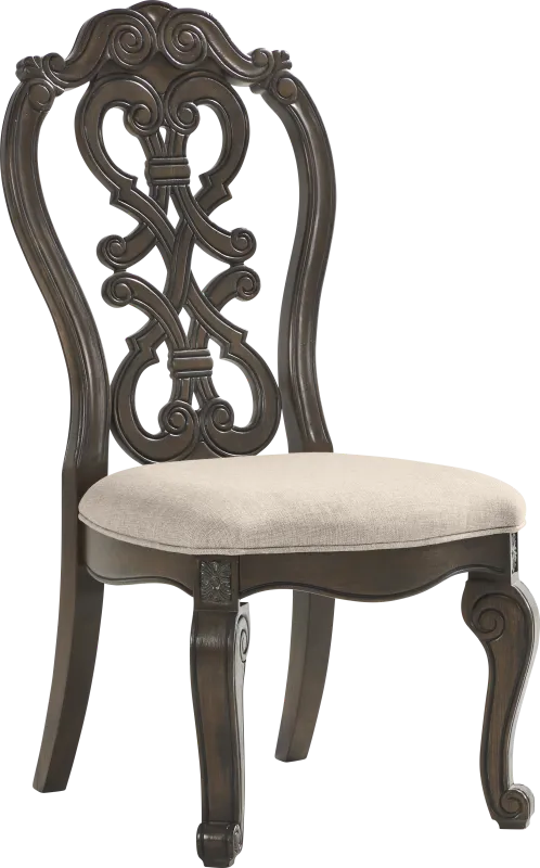 Stalton Estate Brown Wood Back Side Chair