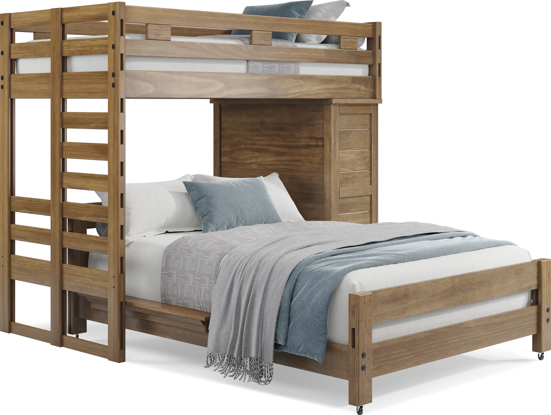 Kids Creekside 2.0 Chestnut Twin/Full Loft with Loft Chest