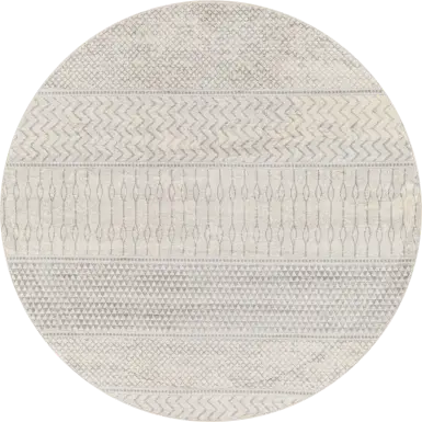 Tristram II Silver 5'3 Round Rug