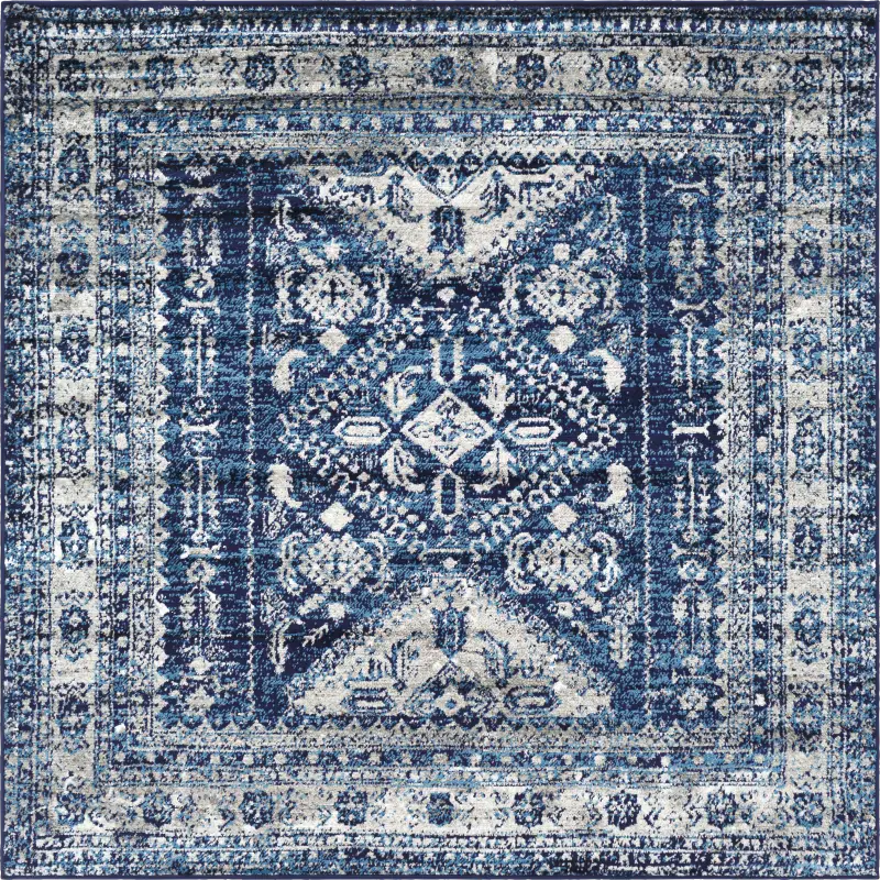 Transcom IV Navy 5'3 Square Rug