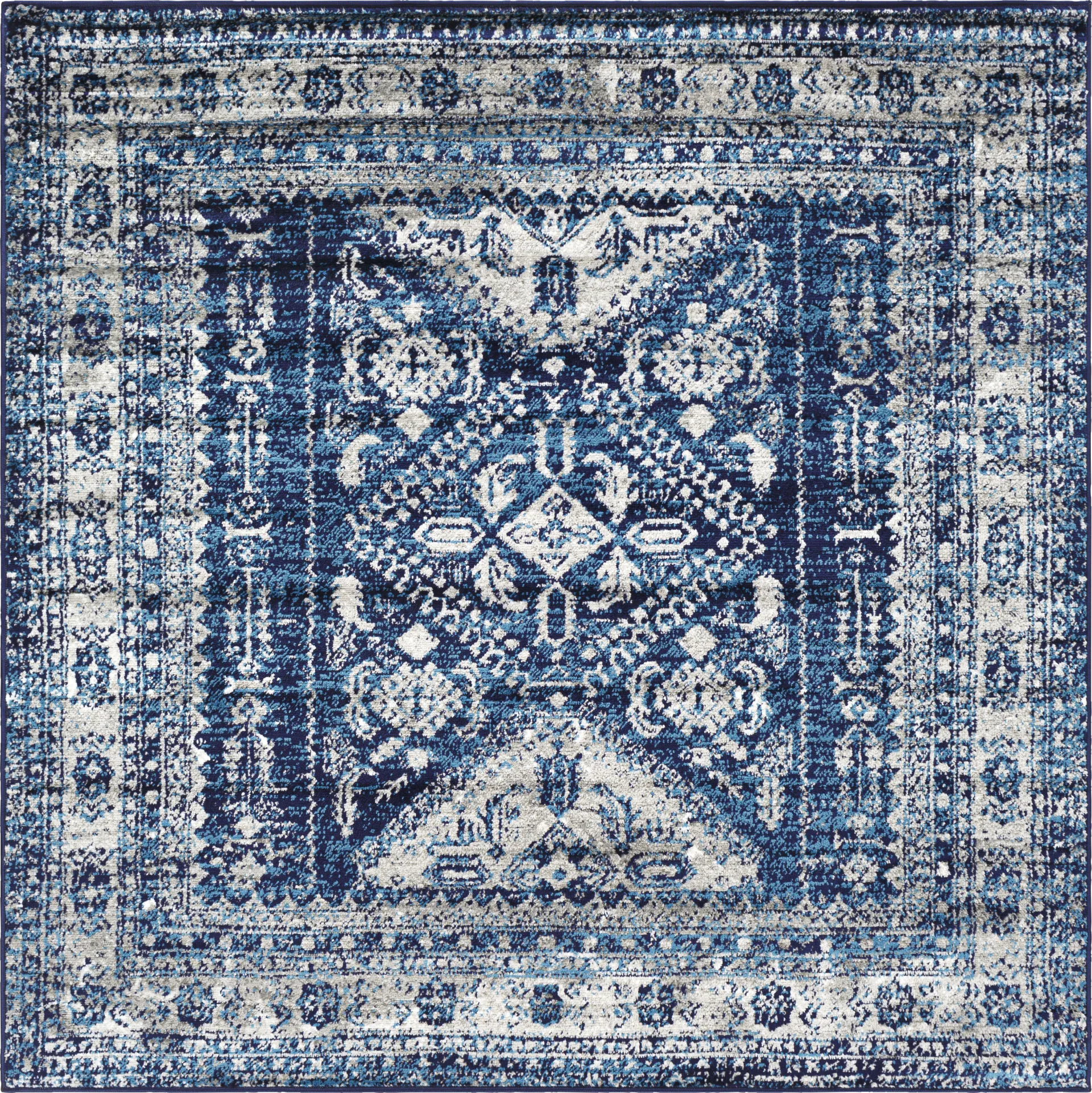 Transcom IV Navy 5'3 Square Rug - Image 1