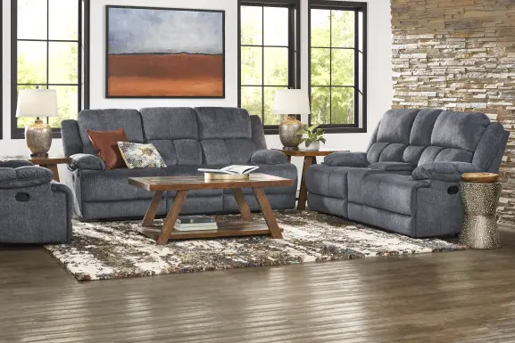 Townsend Gray Reclining Console Loveseat