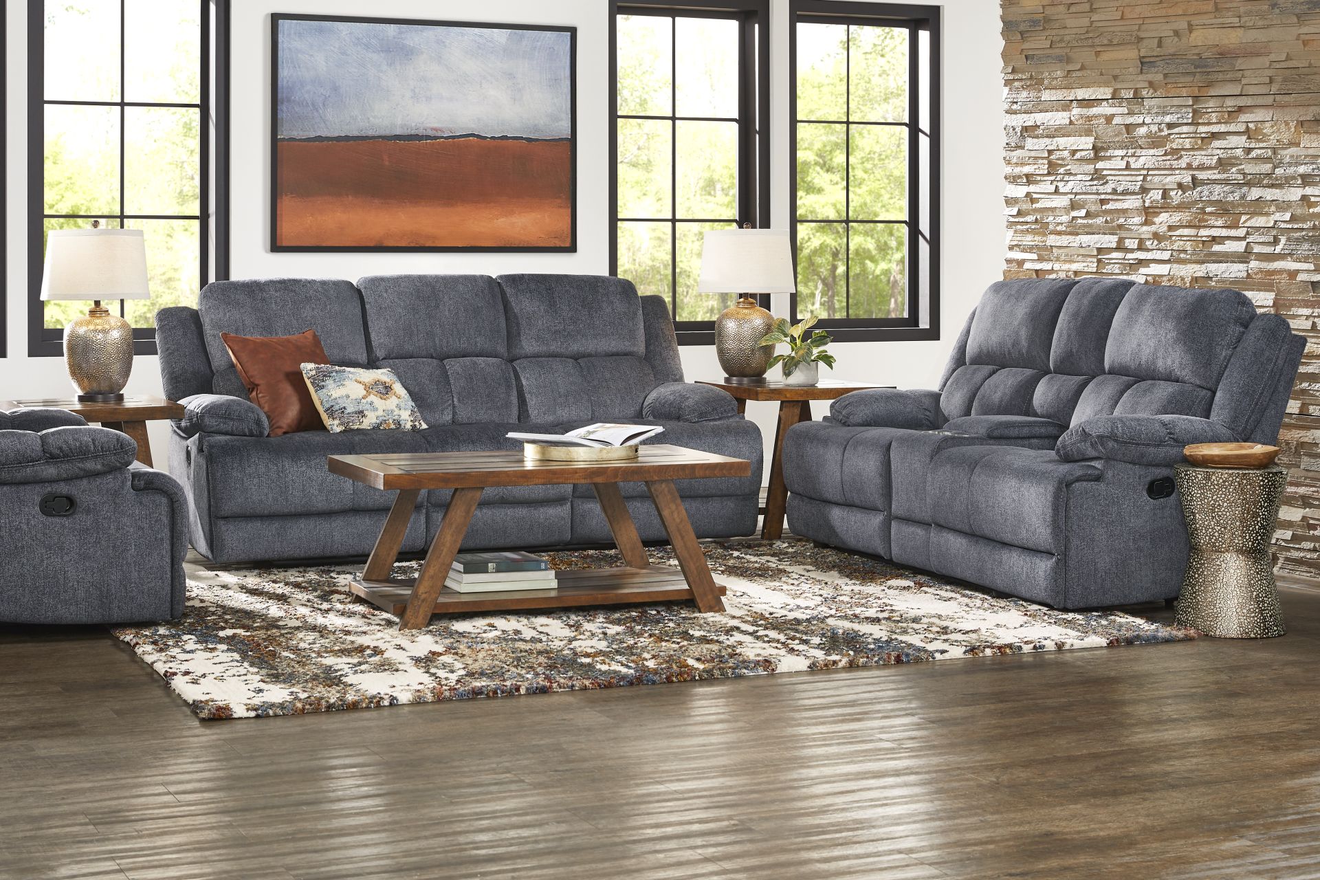 Townsend Gray 8 Pc Reclining Living Room - Image 1