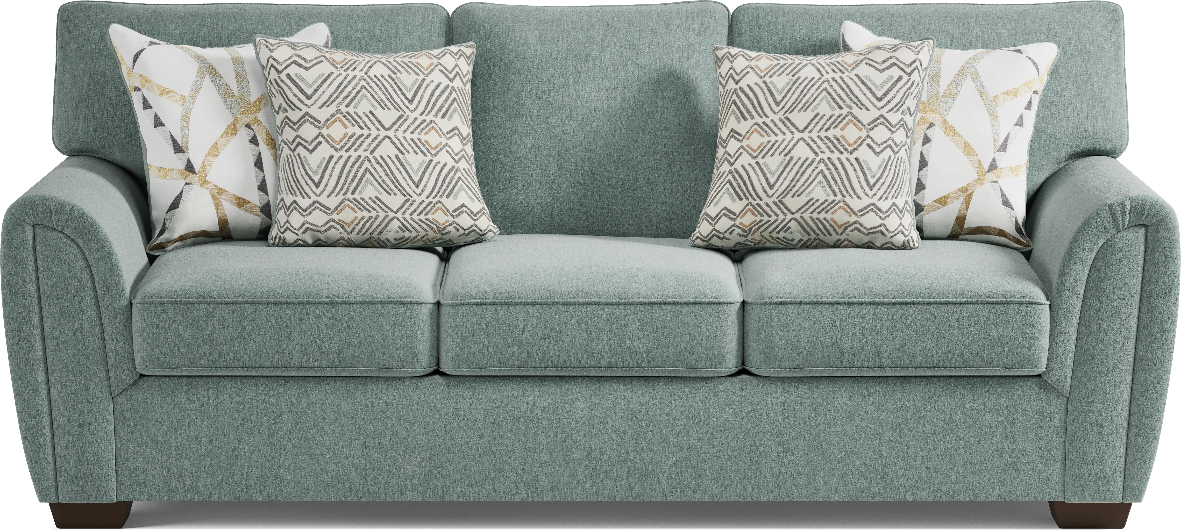 Amalie Teal 7 Pc Living Room with Gel Foam Sleeper Sofa - Thumbnail - Image 2