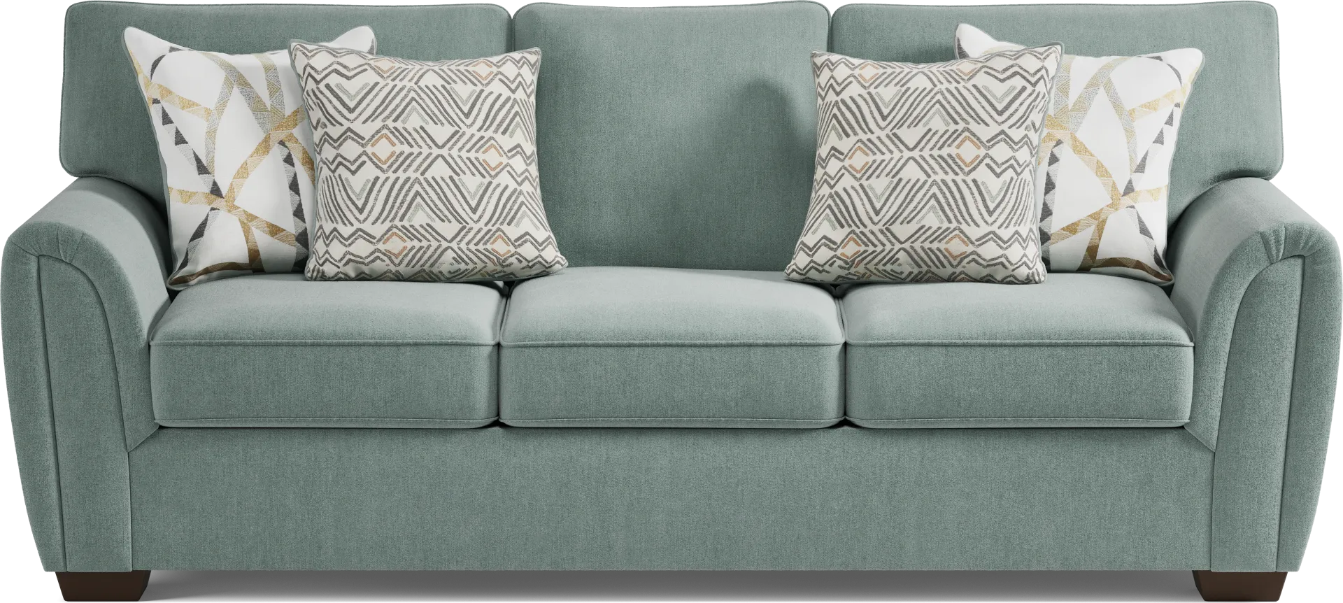 Amalie Teal 7 Pc Living Room with Gel Foam Sleeper Sofa - Image 2