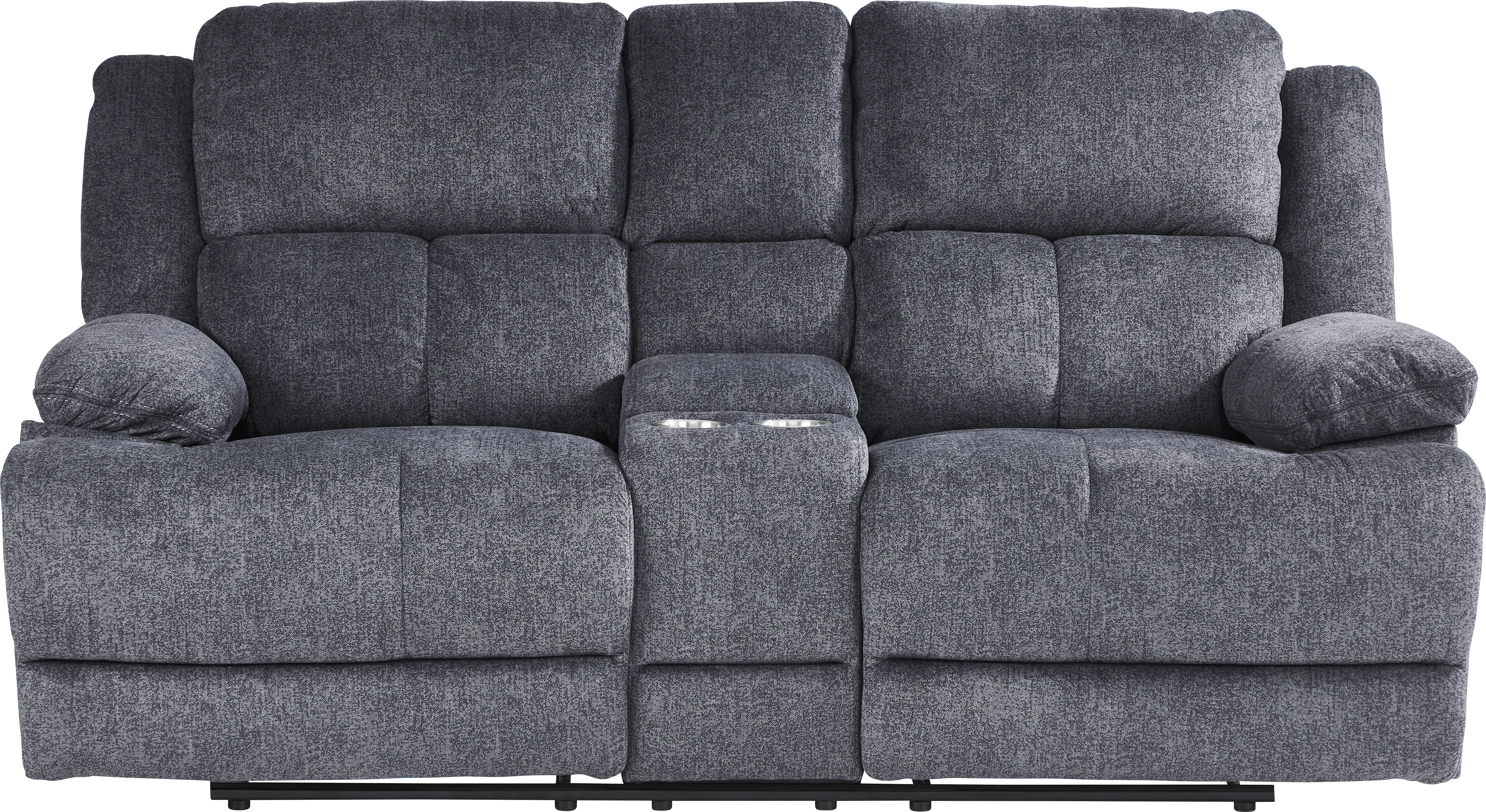 Townsend Gray Reclining Console Loveseat - Thumbnail - Image 1