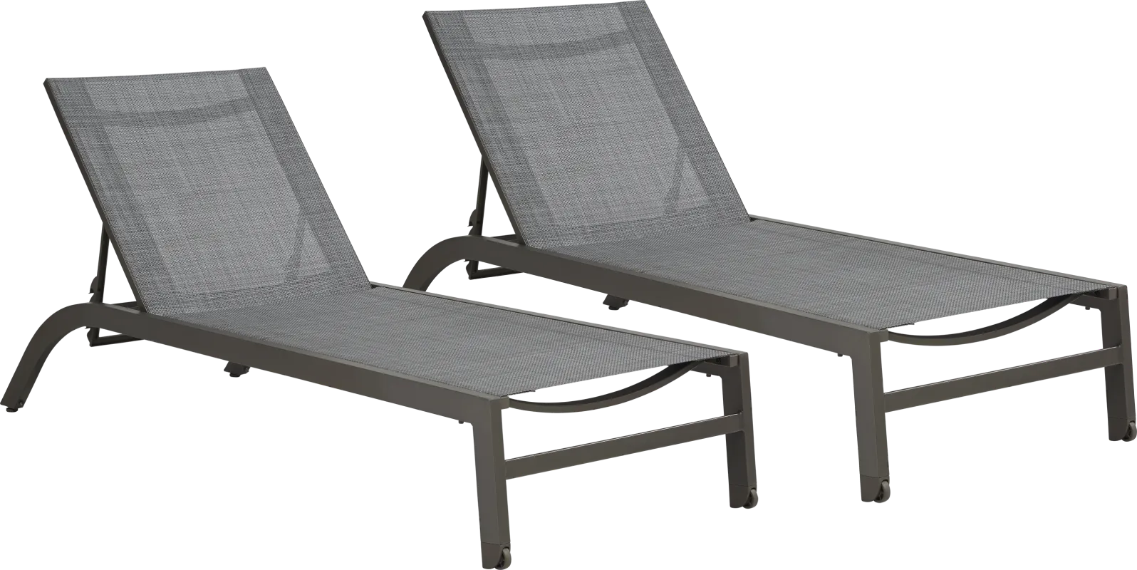 Ocean Tide Gray Outdoor Chaise, Set of 2
