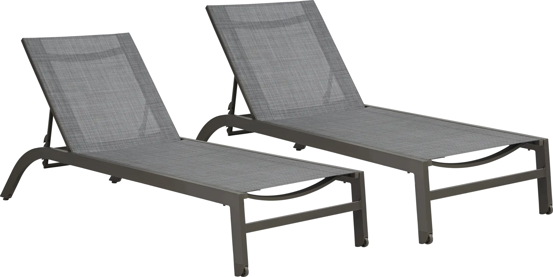 Ocean Tide Gray Outdoor Chaise, Set of 2