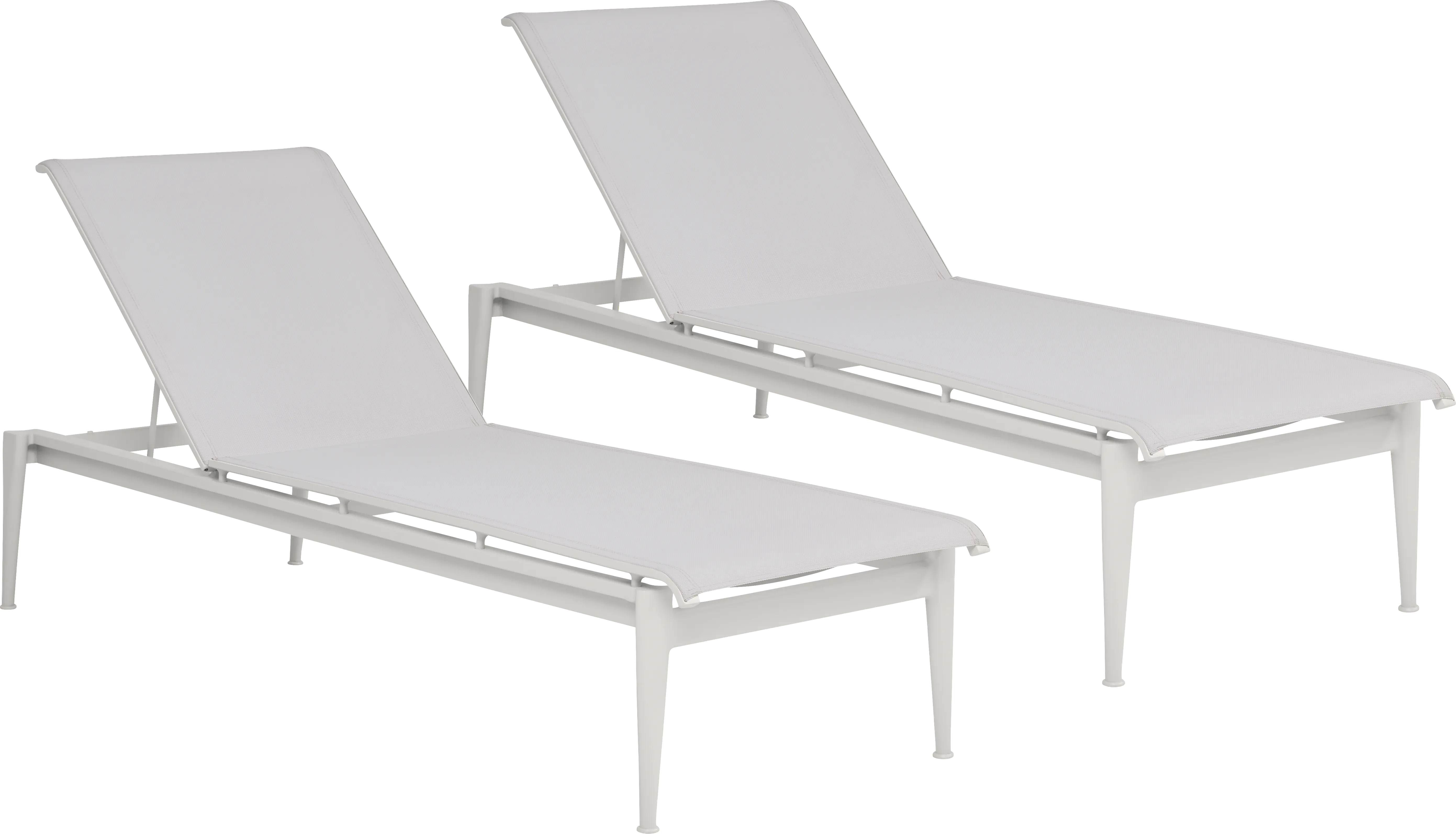 Park Walk White Outdoor Chaise, Set of 2 - Thumbnail - Image 1