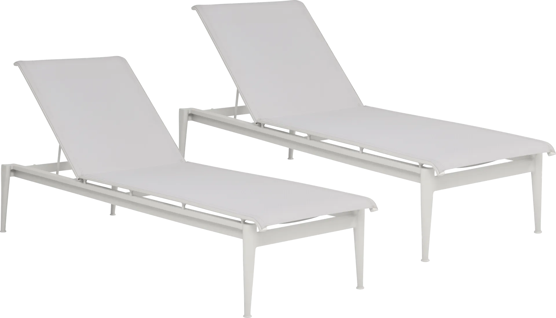 Park Walk White Outdoor Chaise, Set of 2 - Image 1