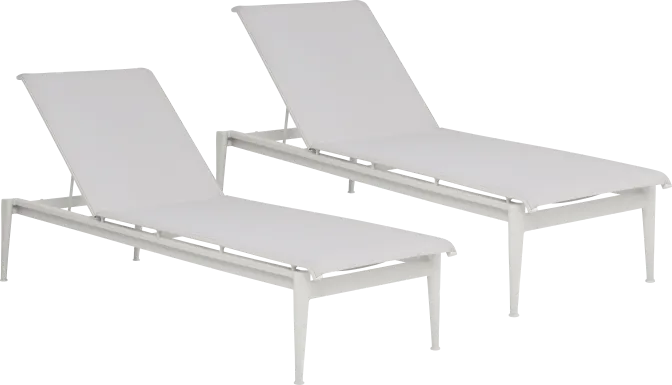 Park Walk White Outdoor Chaise, Set of 2