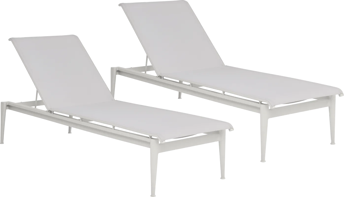 Park Walk White Outdoor Chaise, Set of 2