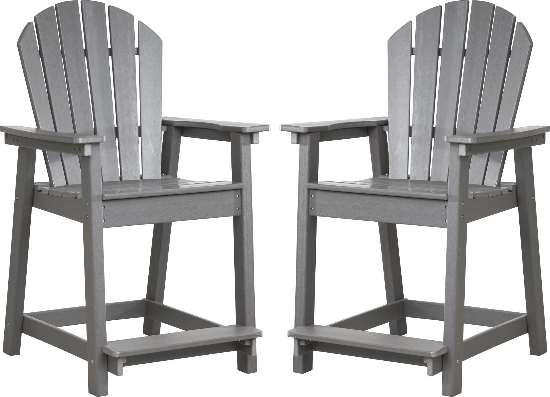 Addy Gray Outdoor Balcony Adirondack Stool, Set of 2 - Image 1