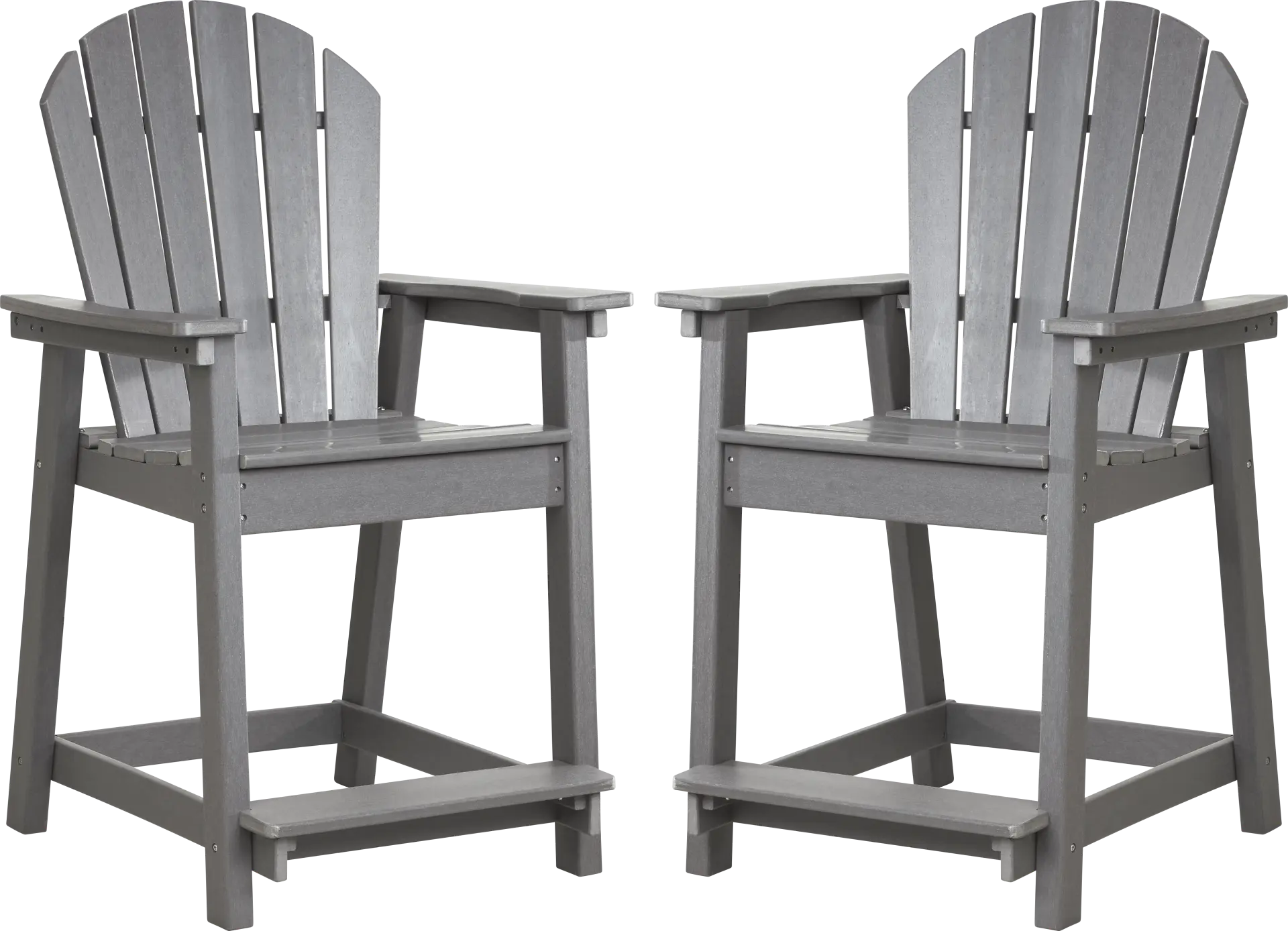 Addy Gray Outdoor Balcony Adirondack Stool, Set of 2