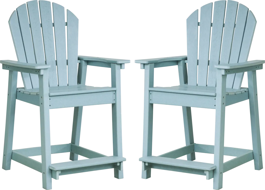 Addy Sky Outdoor Balcony Adirondack Stool, Set of 2