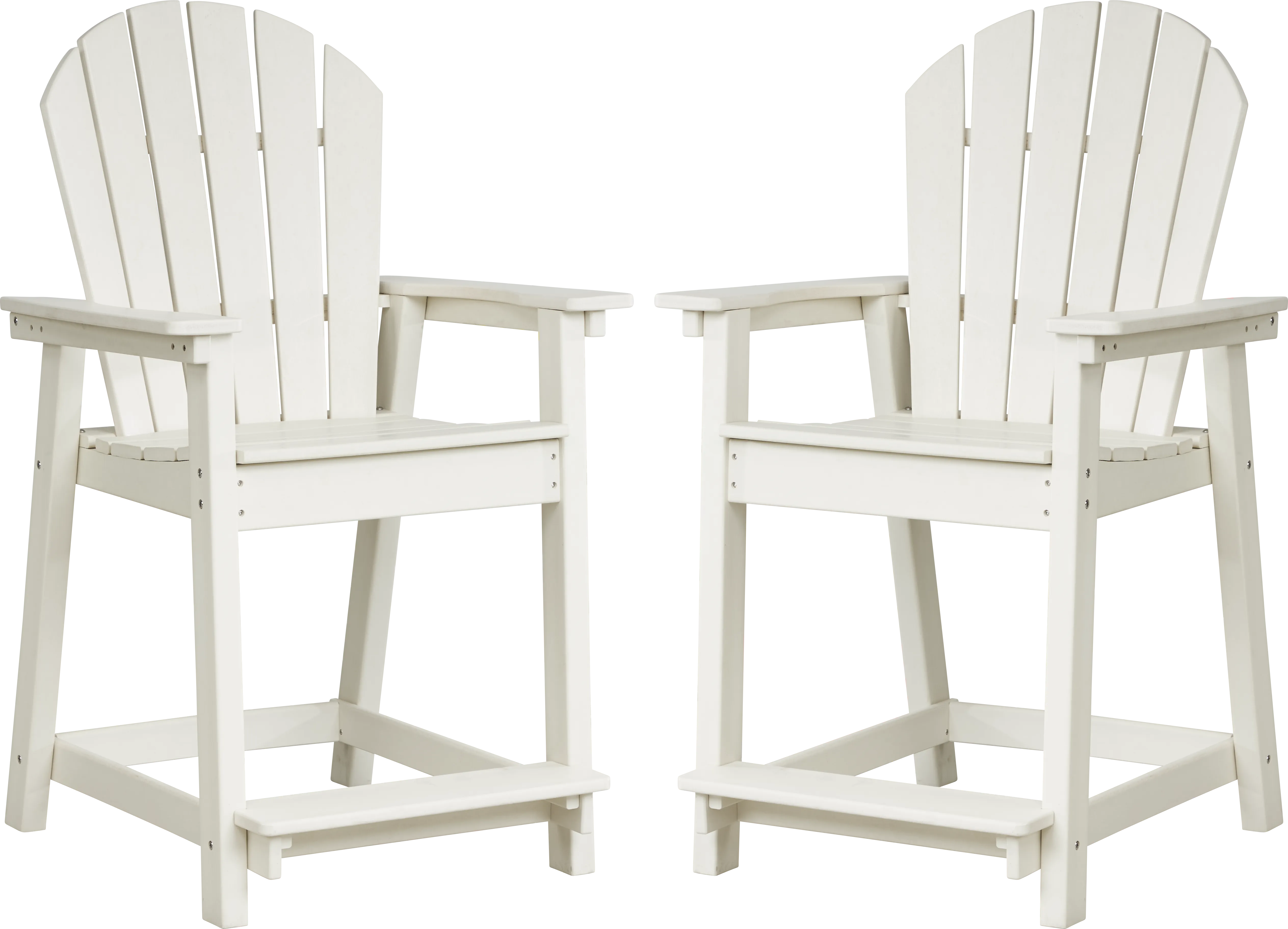 Addy White Outdoor Balcony Adirondack Stool, Set of 2 - Thumbnail - Image 1