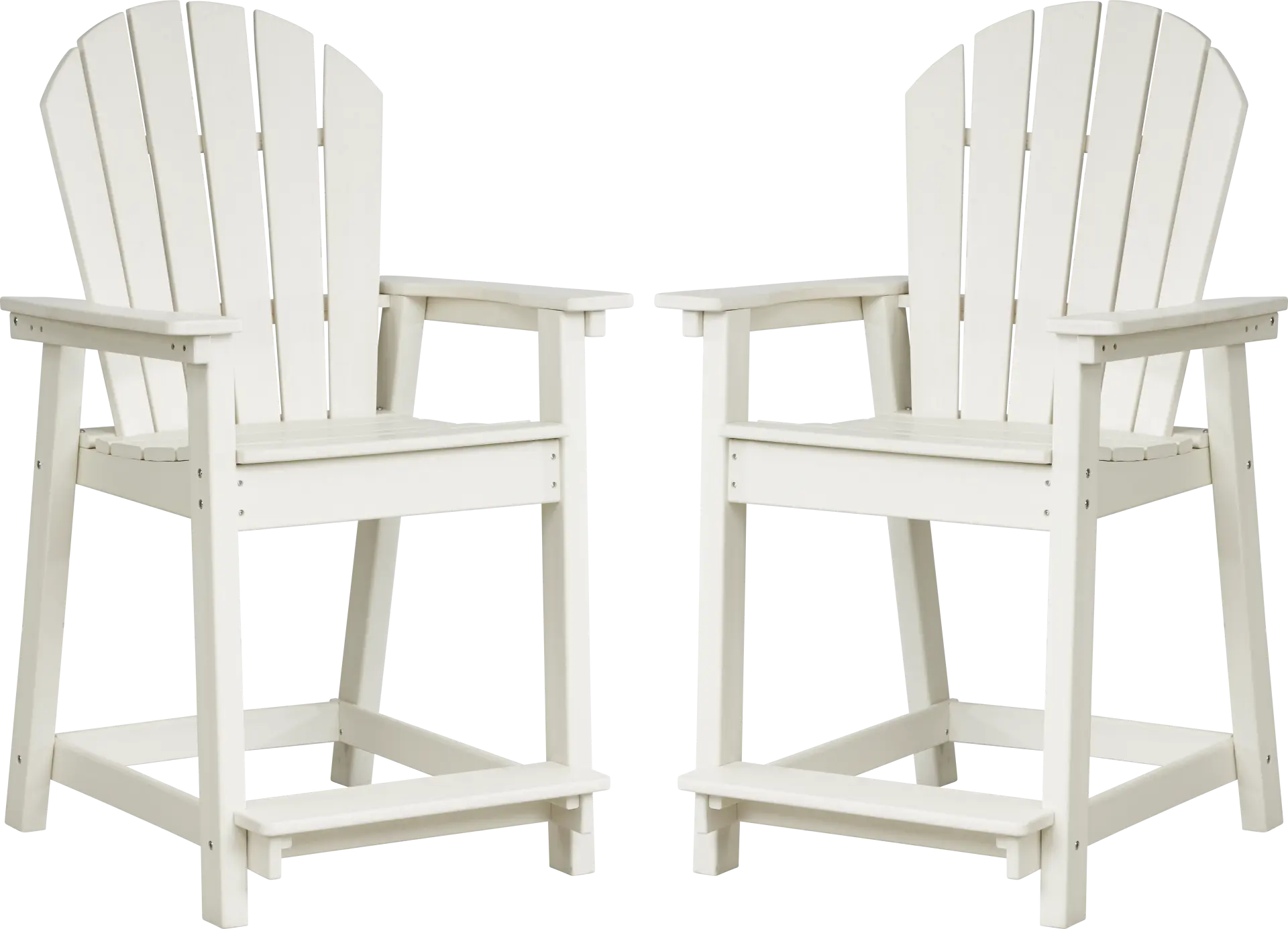 Addy White Outdoor Balcony Adirondack Stool, Set of 2