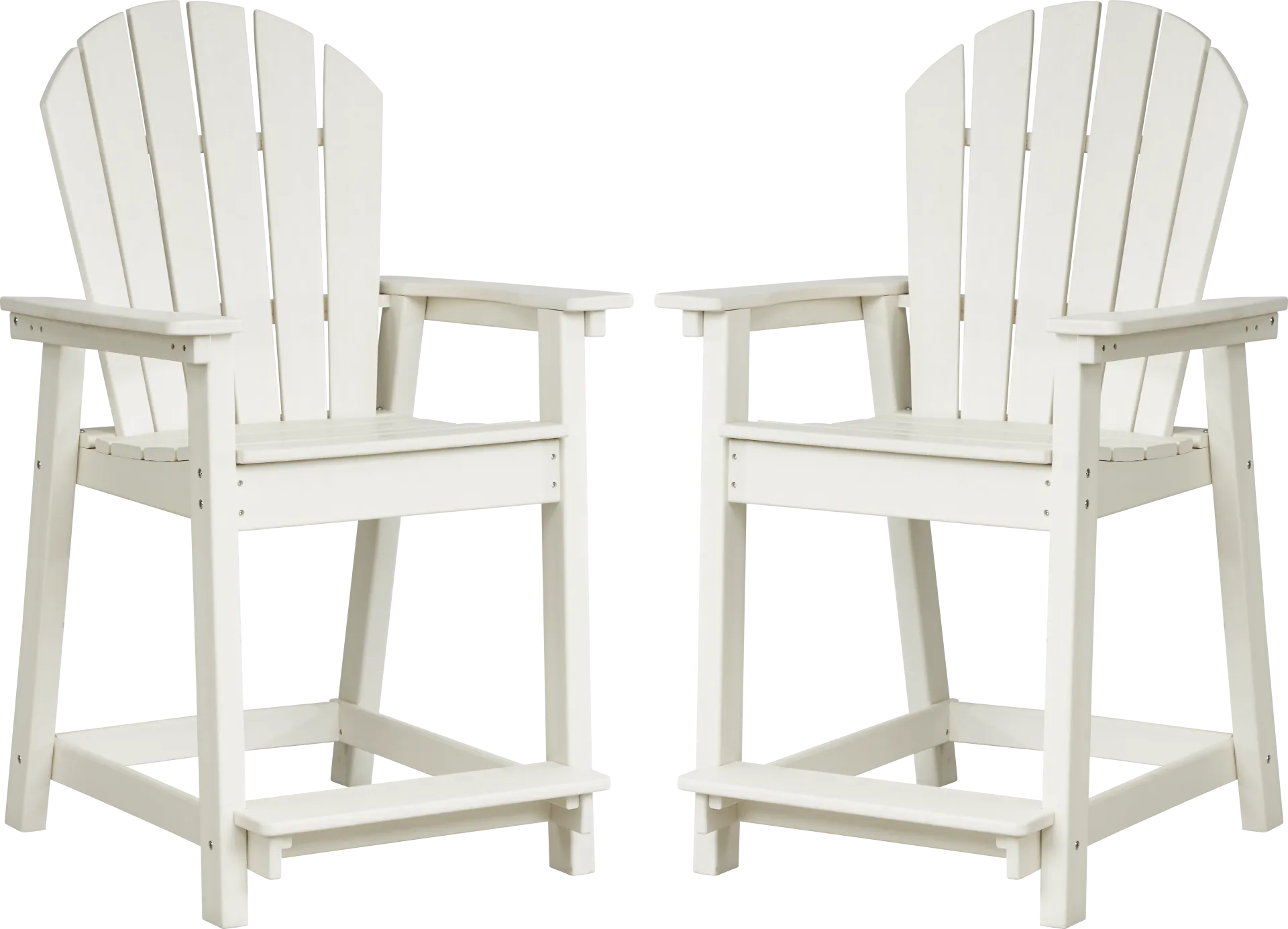 Addy White Outdoor Balcony Adirondack Stool, Set of 2 - Image 1