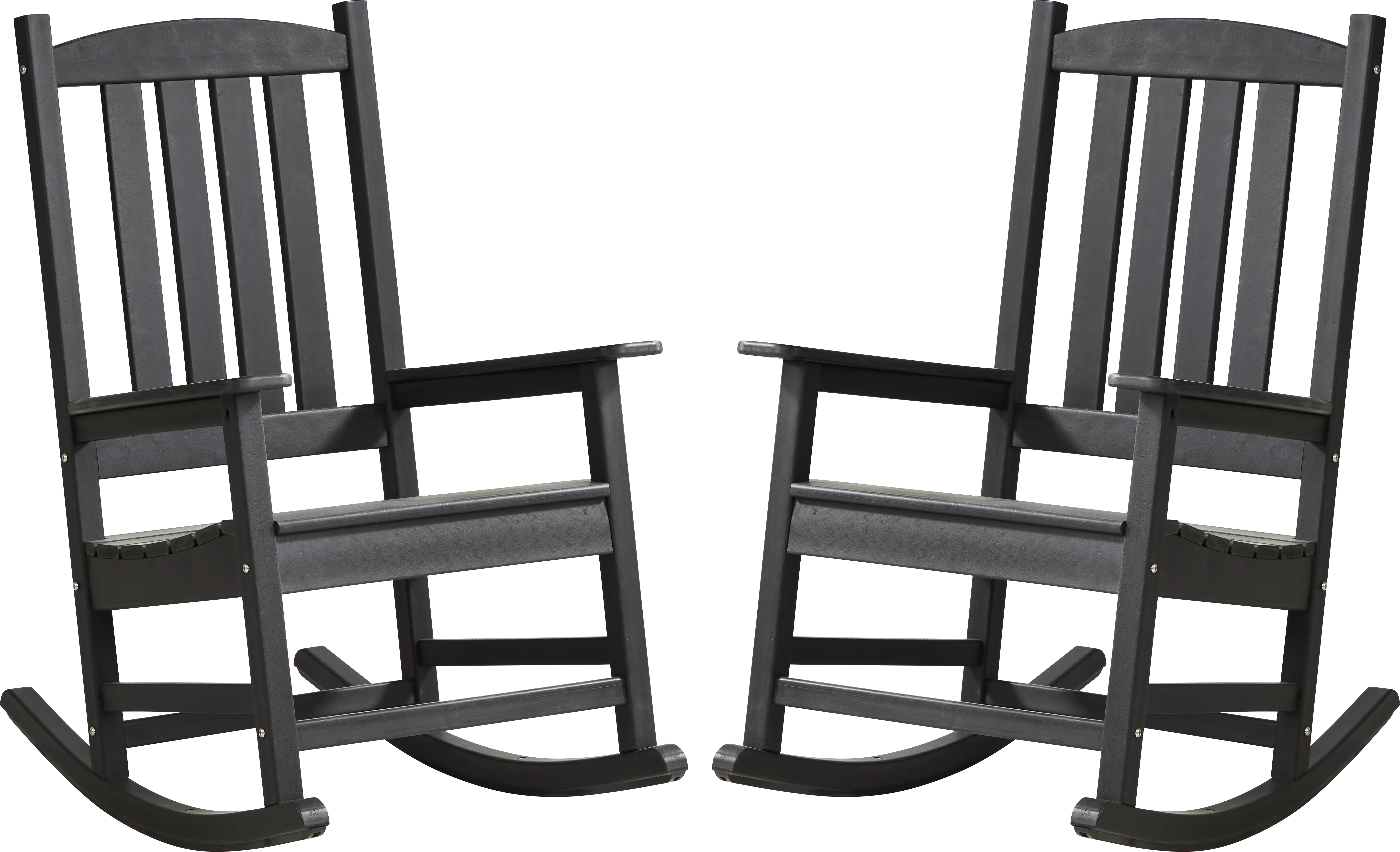 Brocky Black Outdoor Rocking Chair, Set of Two - Thumbnail - Image 1