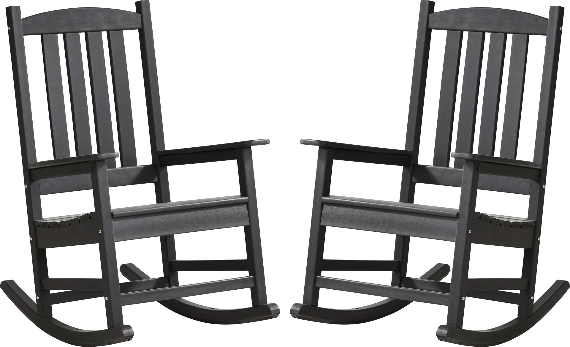 Brocky Black Outdoor Rocking Chair, Set of Two - Image 1