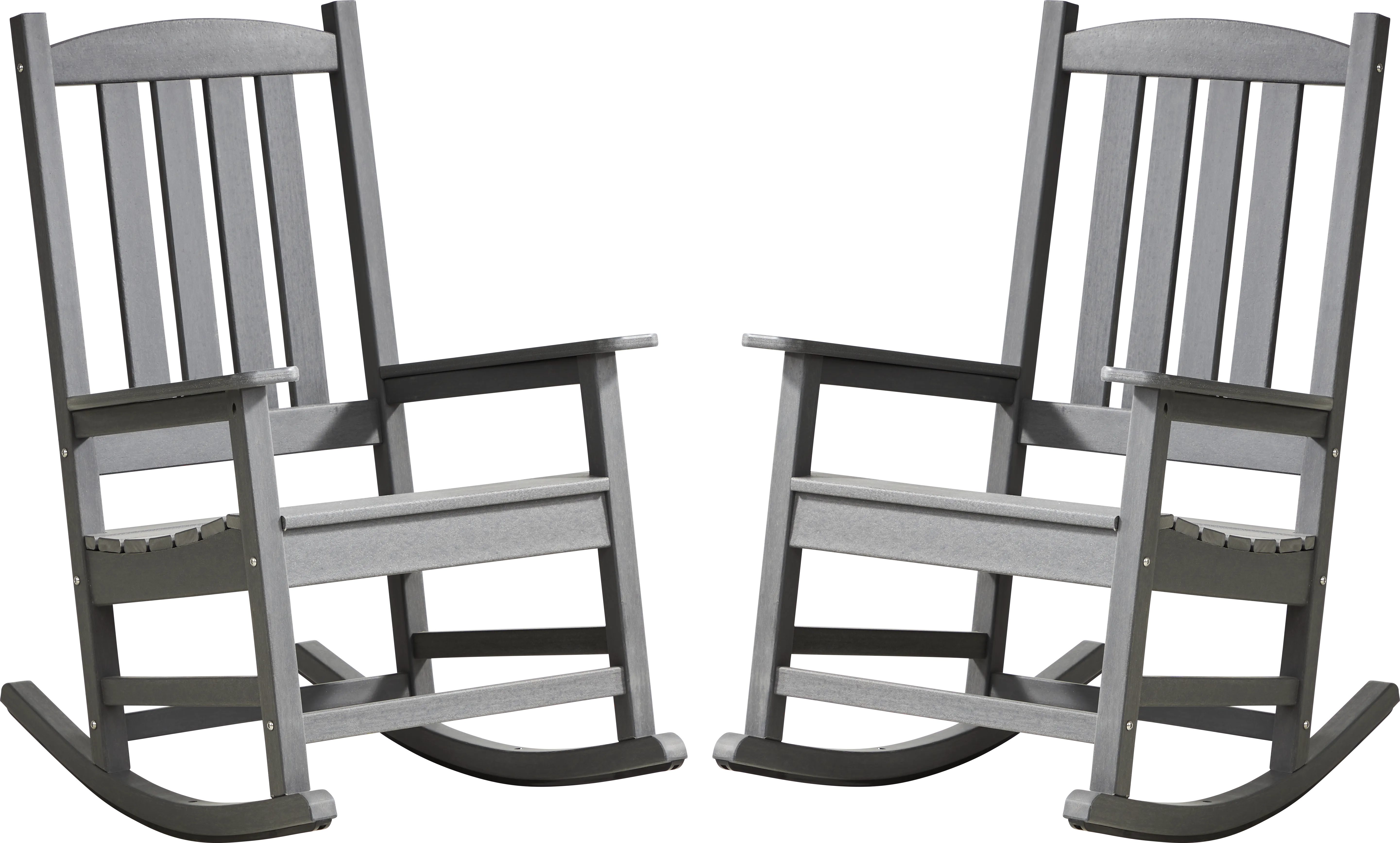 Brocky Gray Outdoor Rocking Chair, Set of Two - Thumbnail - Image 1