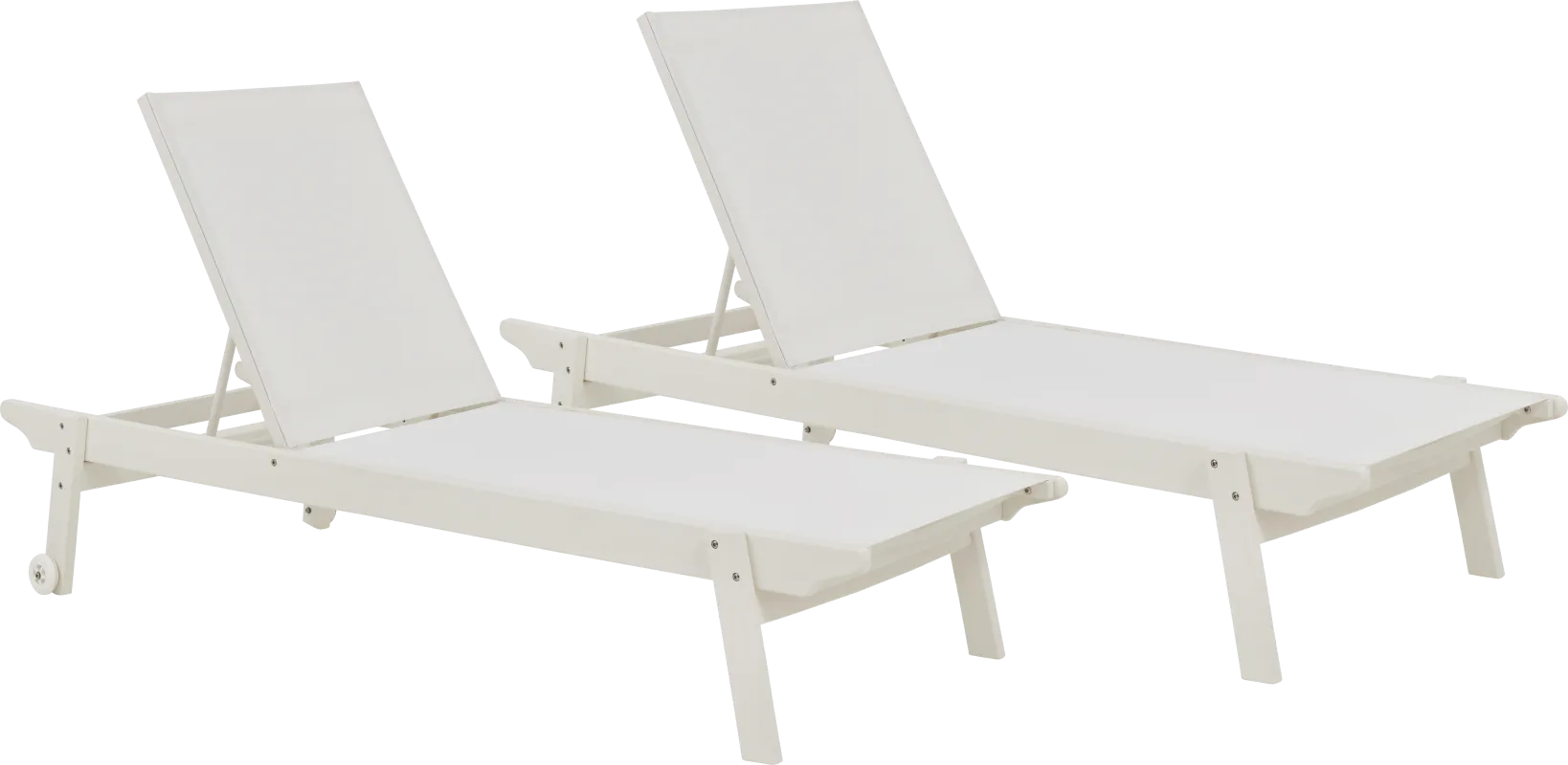 Eastlake Outdoor White Chaise, Set of 2
