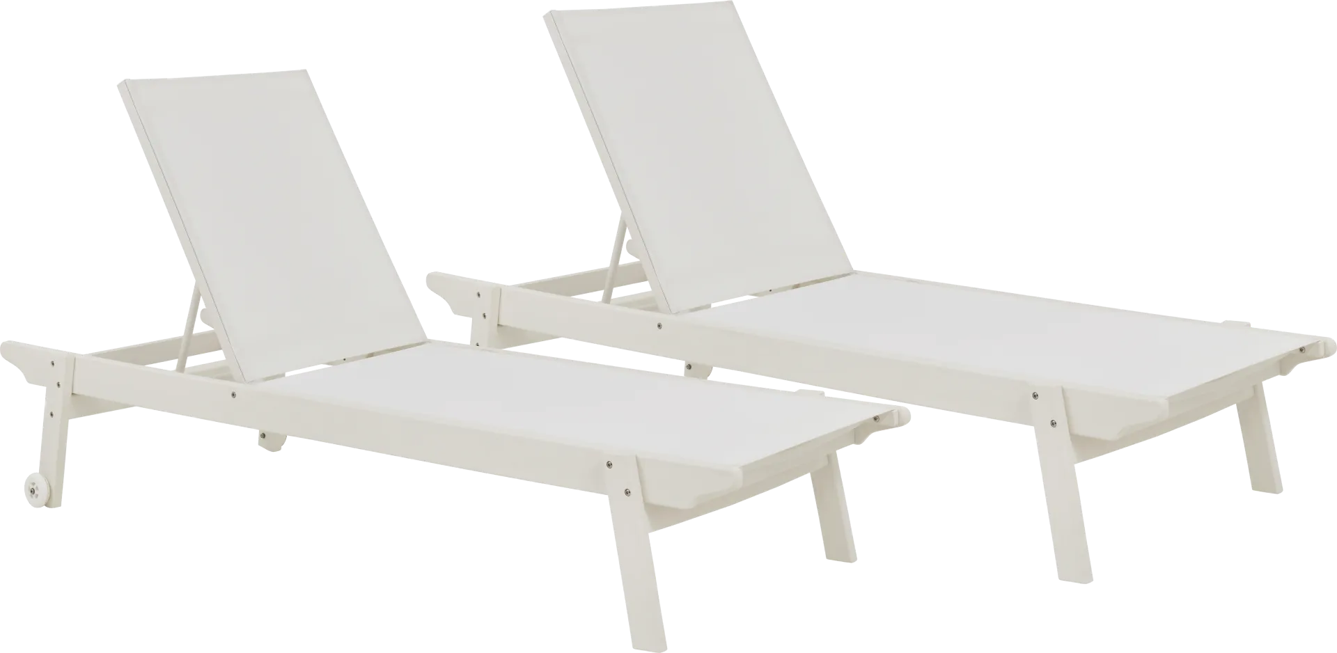Eastlake Outdoor White Chaise, Set of 2 - Image 1
