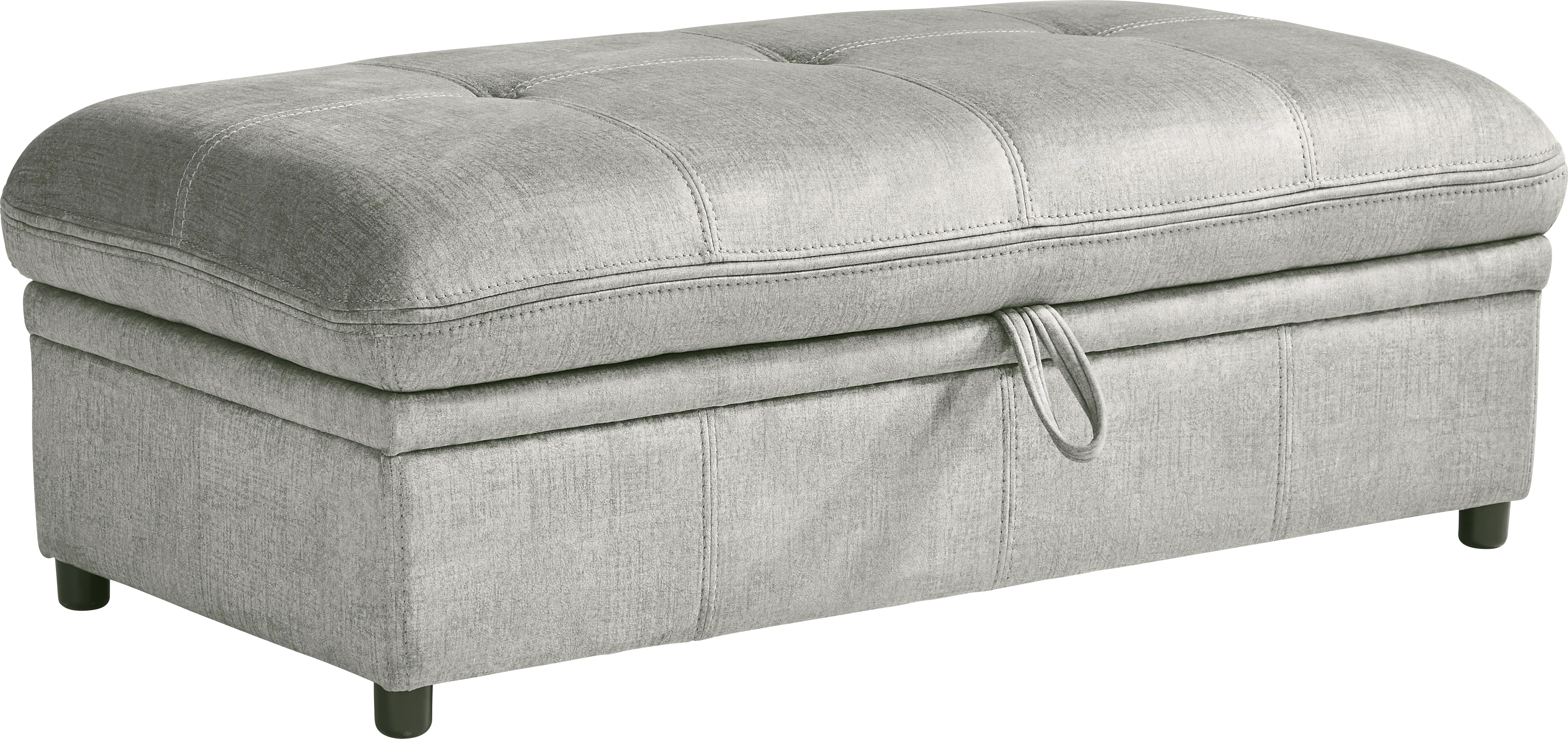 Cashton Heights Gray Storage Ottoman - Thumbnail - Image 1