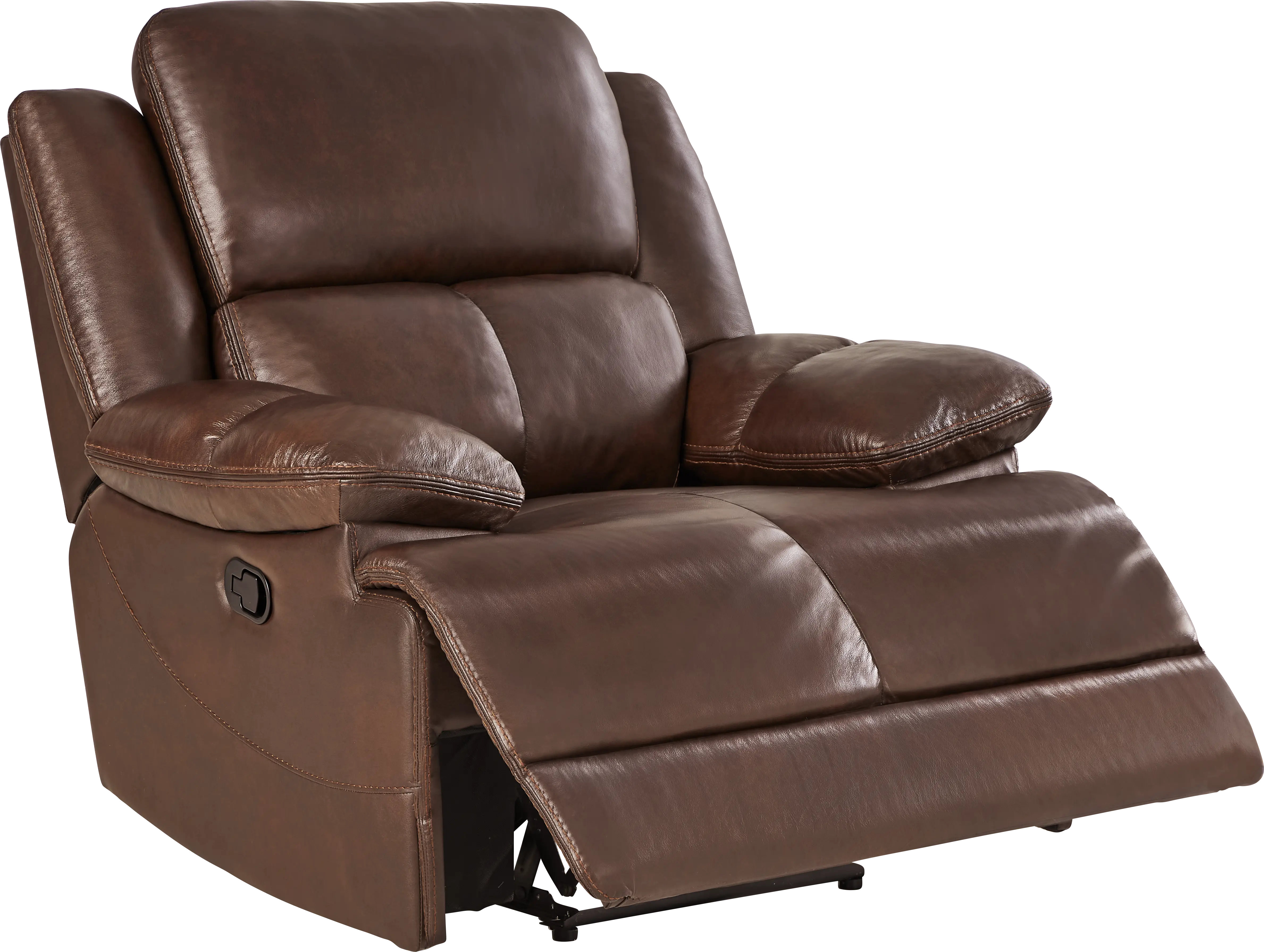 Montefano Brown Leather Recliner - Thumbnail - Image 1