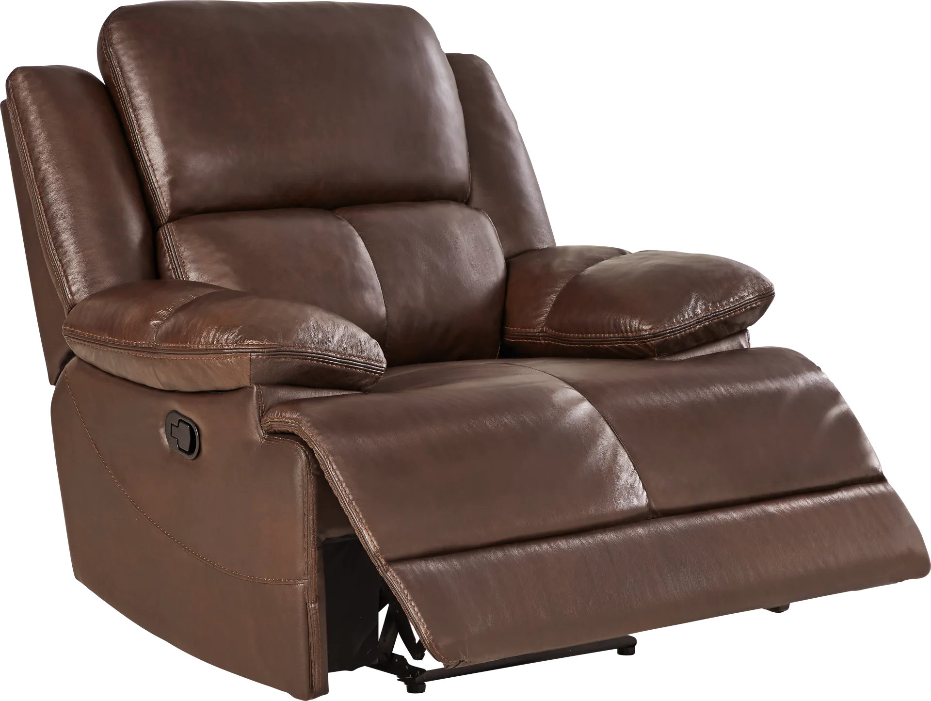 Montefano Brown Leather Recliner - Image 1