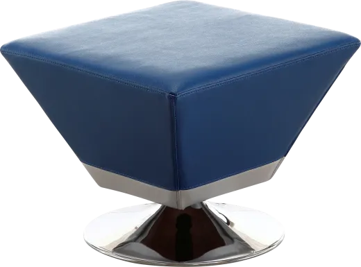 Buecker Blue Swivel Ottoman