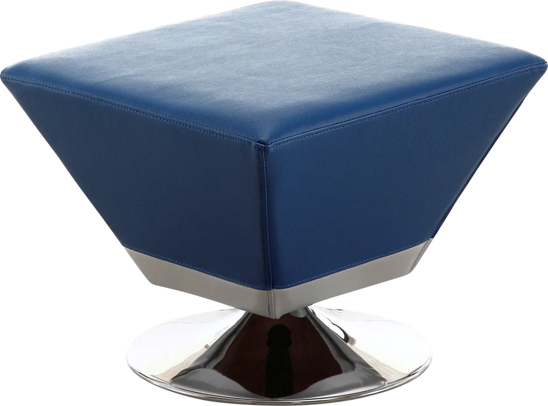 Buecker Blue Swivel Ottoman