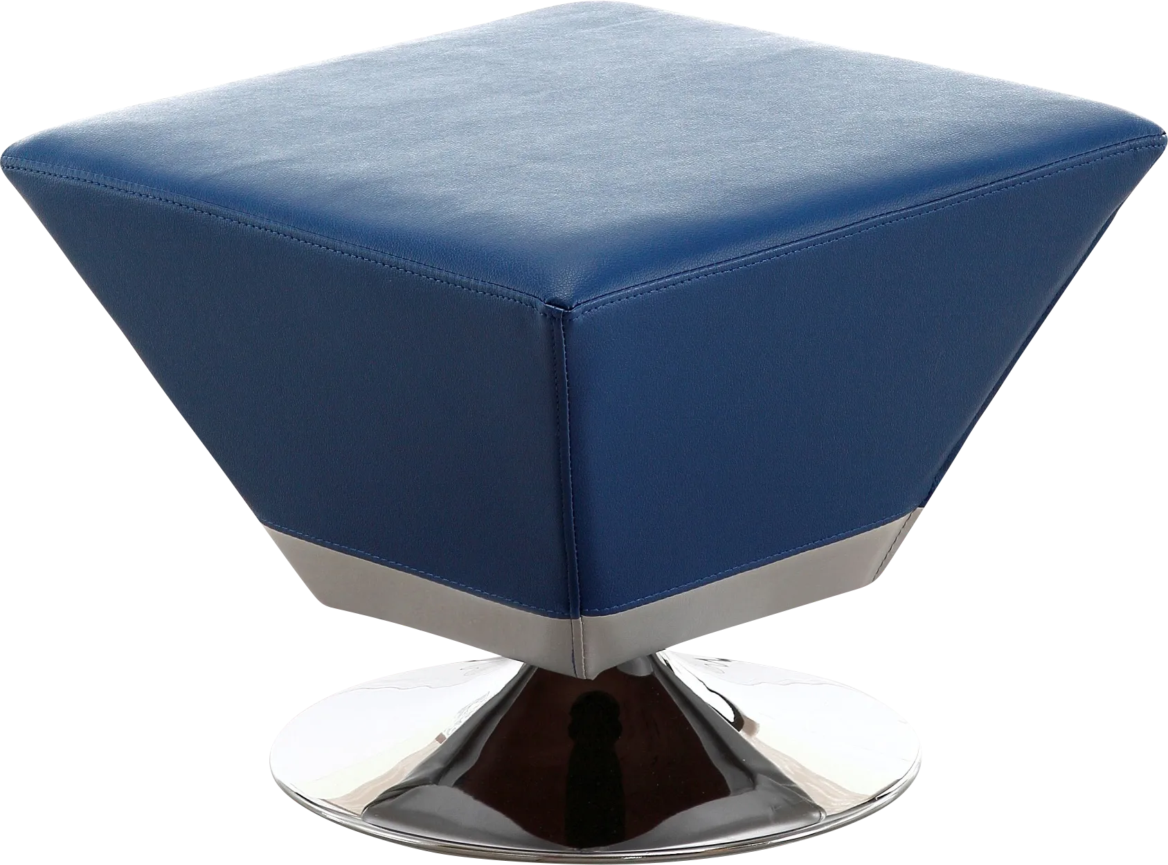 Buecker Blue Swivel Ottoman - Image 1
