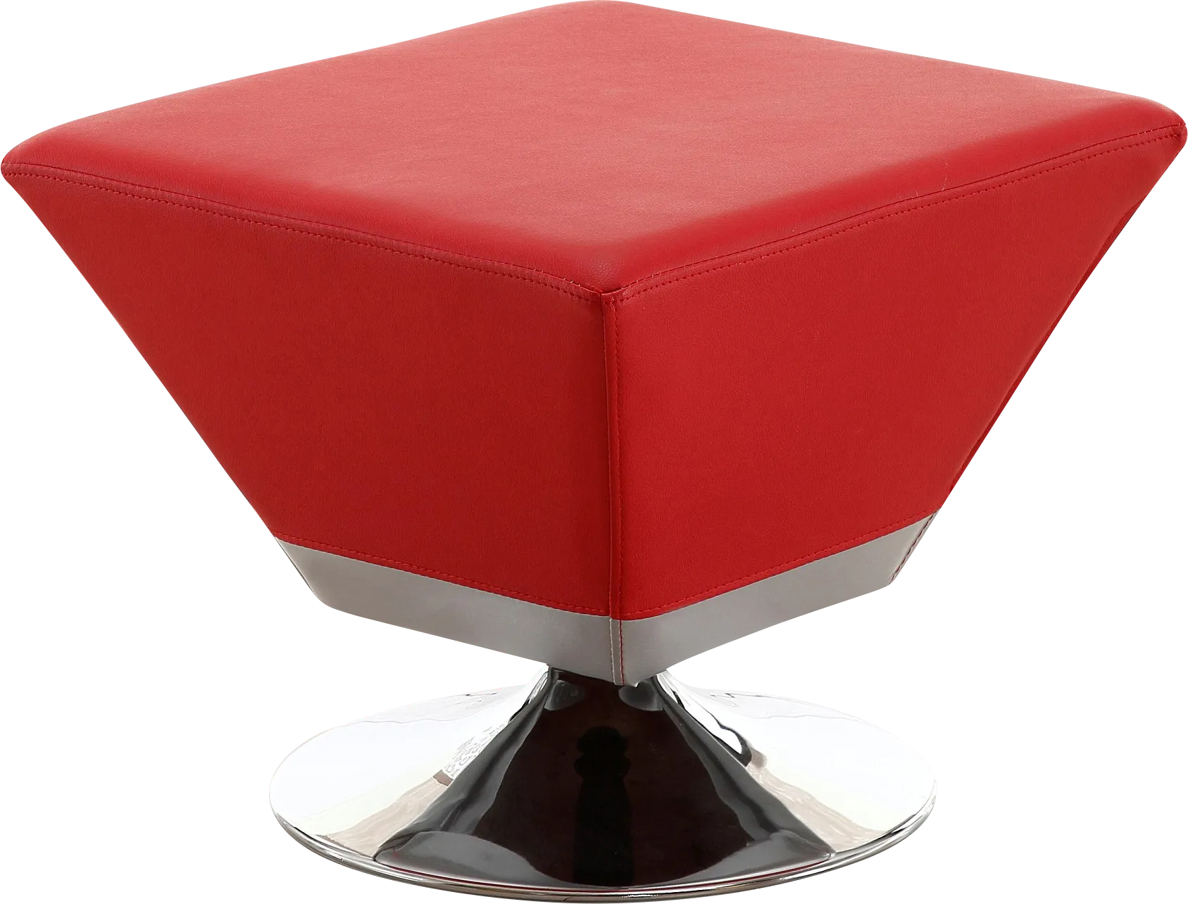 Buecker Red Swivel Ottoman - Thumbnail - Image 1