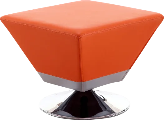 Buecker Orange Swivel Ottoman