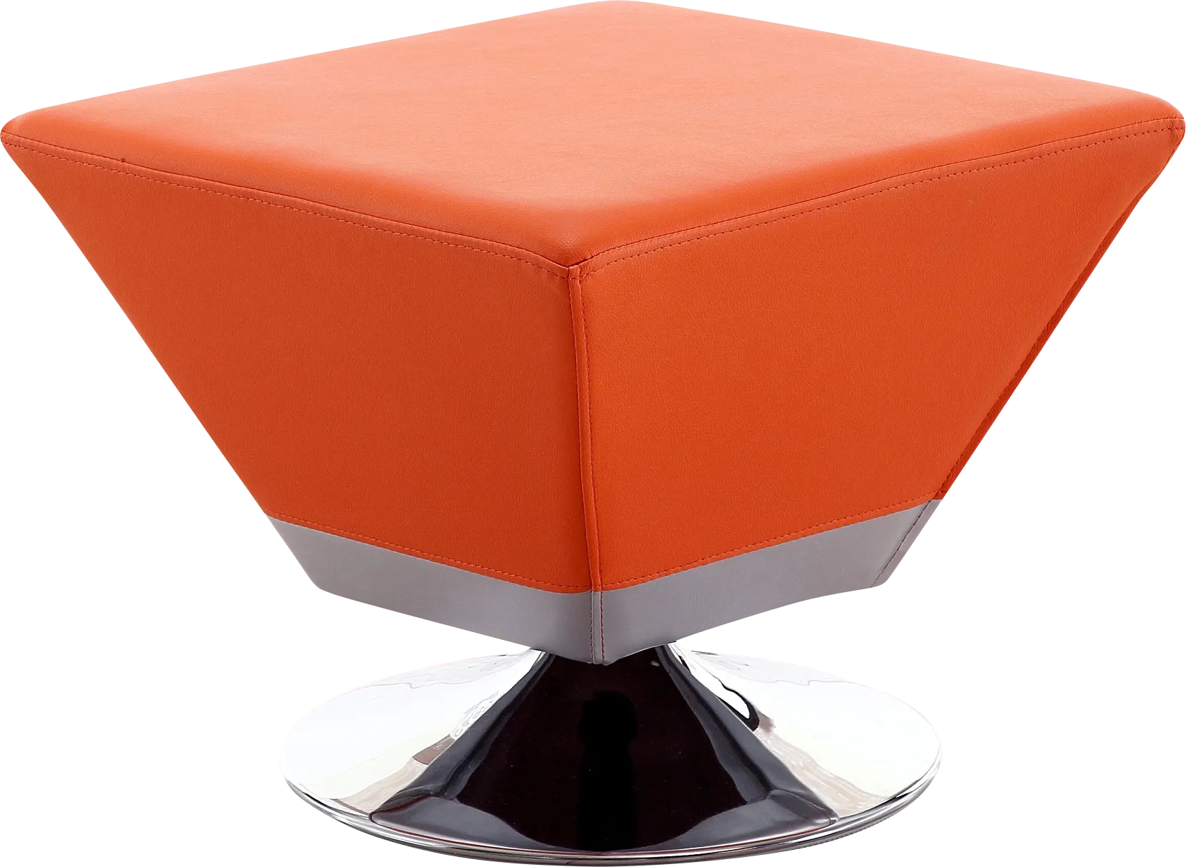 Buecker Orange Swivel Ottoman - Image 1
