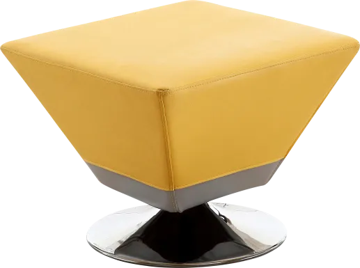 Buecker Yellow Swivel Ottoman