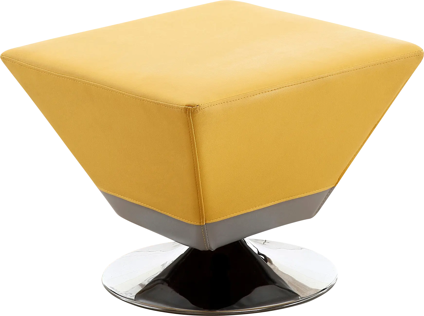 Buecker Yellow Swivel Ottoman