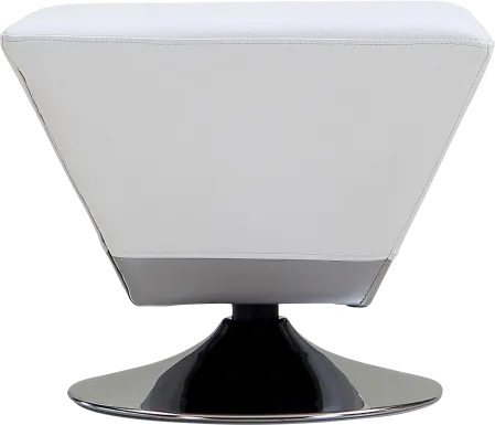 Buecker White Swivel Ottoman