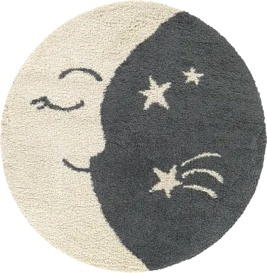 Kids Moongrove Cream 5'3 Round Rug
