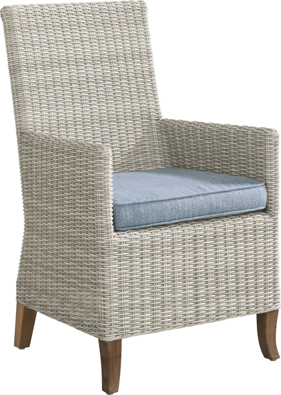Patmos Gray Outdoor Arm Chair with Steel Cushions