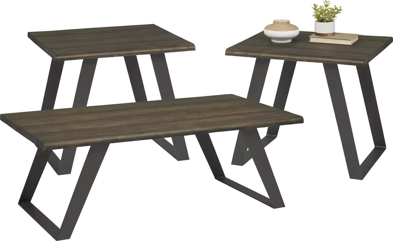 Hayes Brown 3 Pc Table Set