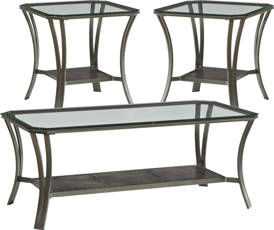 Allie Metal 3 Pc Table Set
